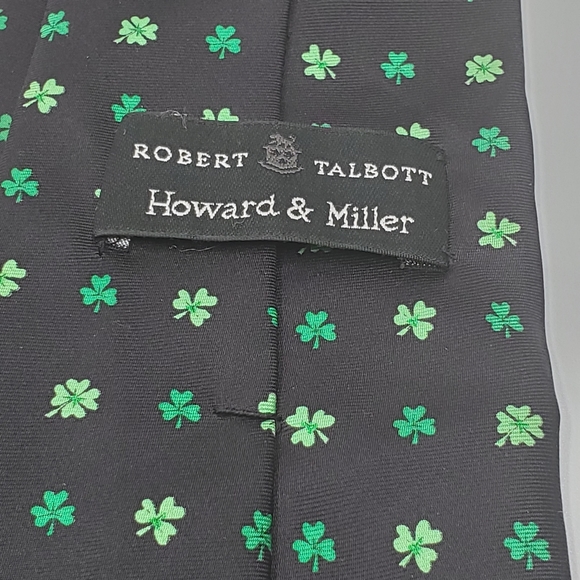 🍀 4 leaf clover☘️ Robert Talbot / Howard & Miller Lucky Collab  necktie - Picture 3 of 13